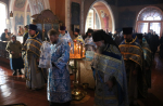 В день празднования Иверской иконы Божией Матери епископ Софроний совершил Литургию в Знаменском храме села Красный Куток