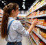 девушка в магазине выбирает продукты. - Губкинский городской округ